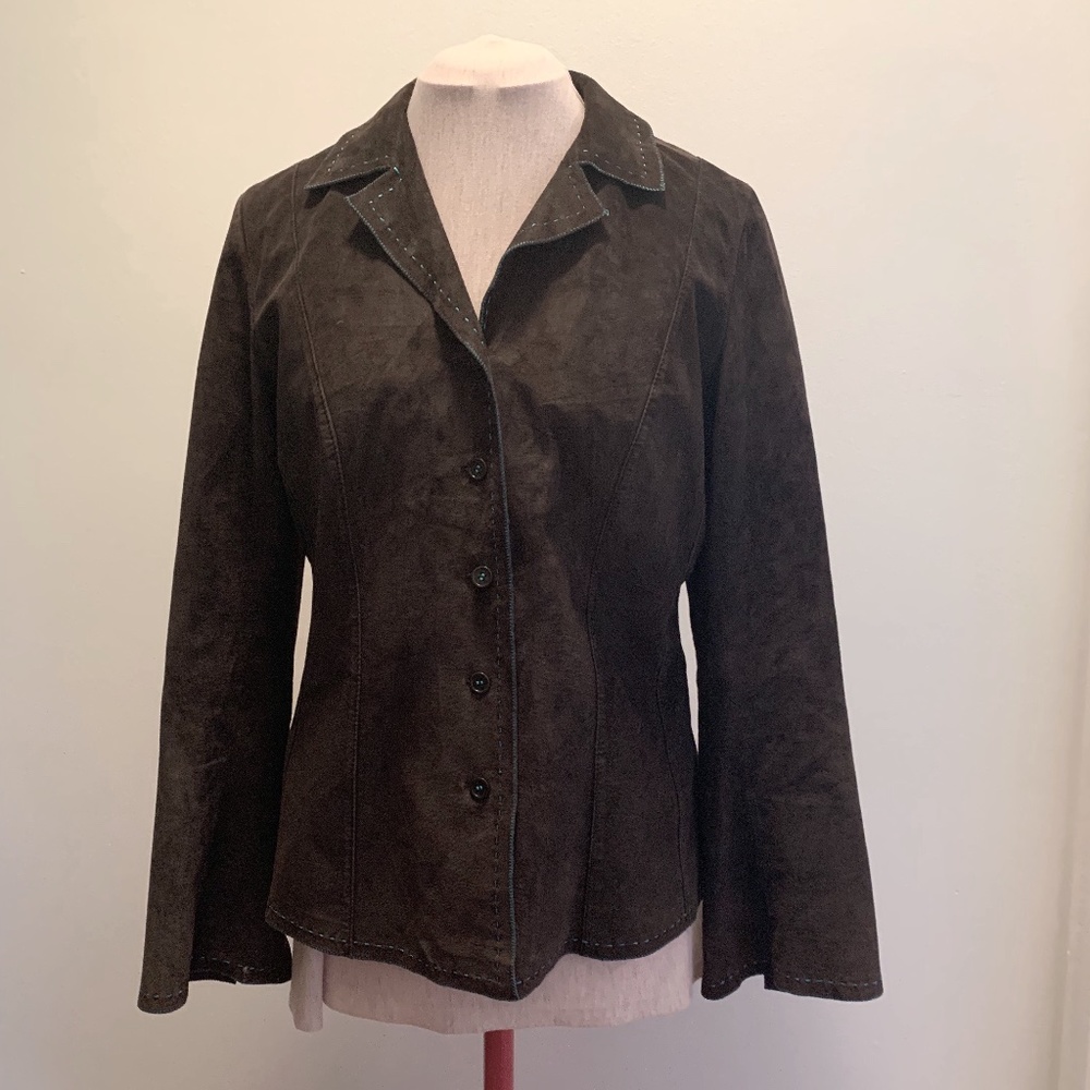 Danier vintage dark brown suede jacket